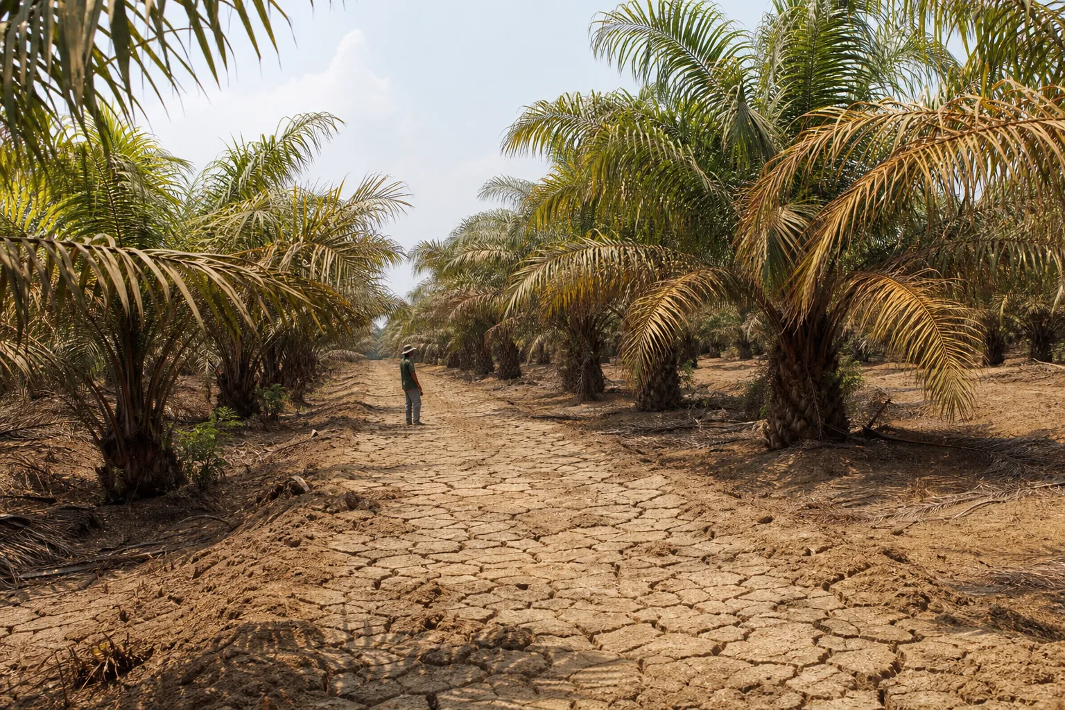 Kebun sawit di Riau mengalami tanah kering dan retak saat El Nino